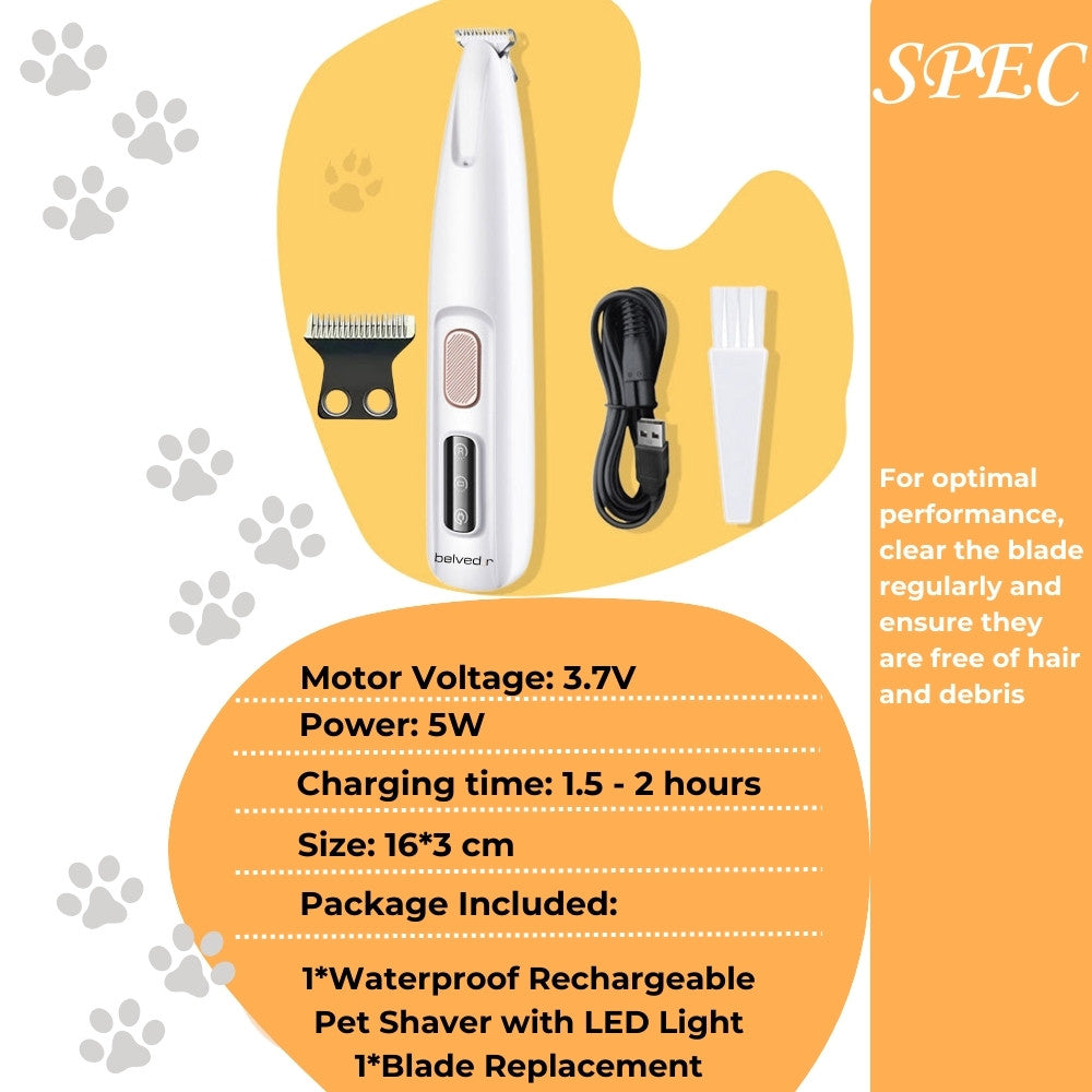 Low-Noise Cat Grooming Trimmer Kit - Cordless Pet Clipper