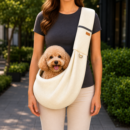 Crossbody Pet Sling Carrier for Small Dogs & Cats – Hands-Free Travel Bag