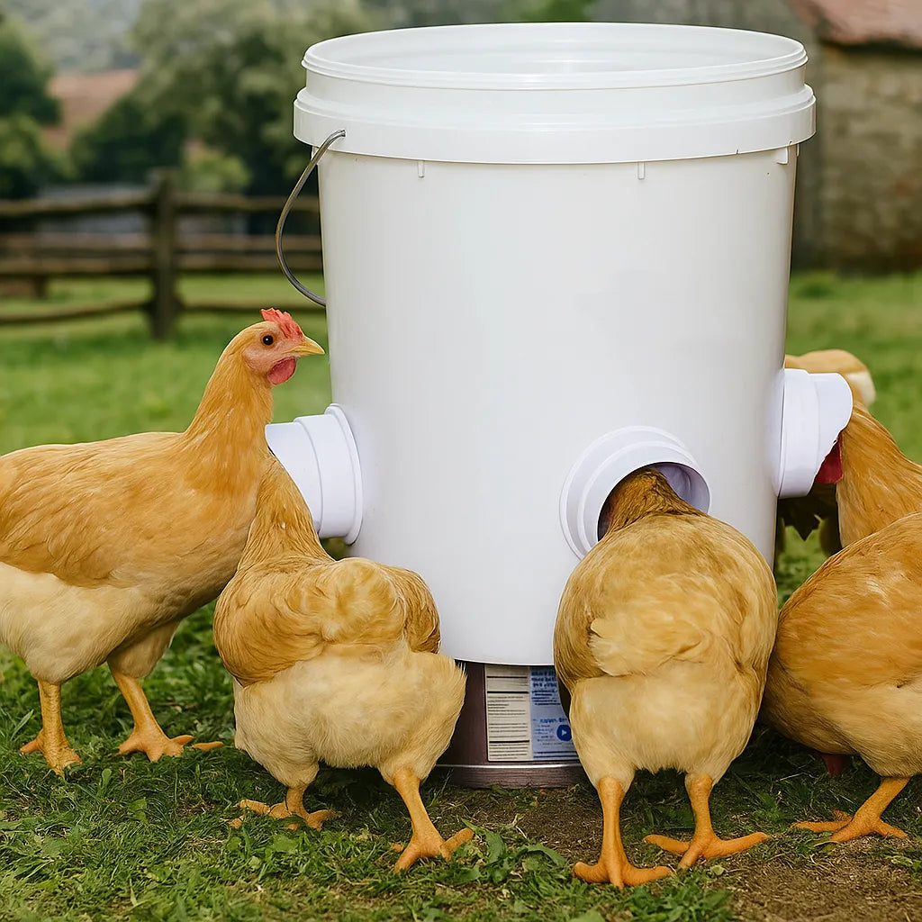 Automatic Chicken Feeder – Clean No-Waste Poultry Feeding System for Chickens & Hens