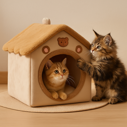 Cozy Cat House | Foldable Plush Indoor Pet Home