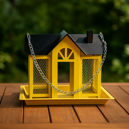 Weatherproof Hanging Bird Feeder House – Metal Birdhouse Feeding Station