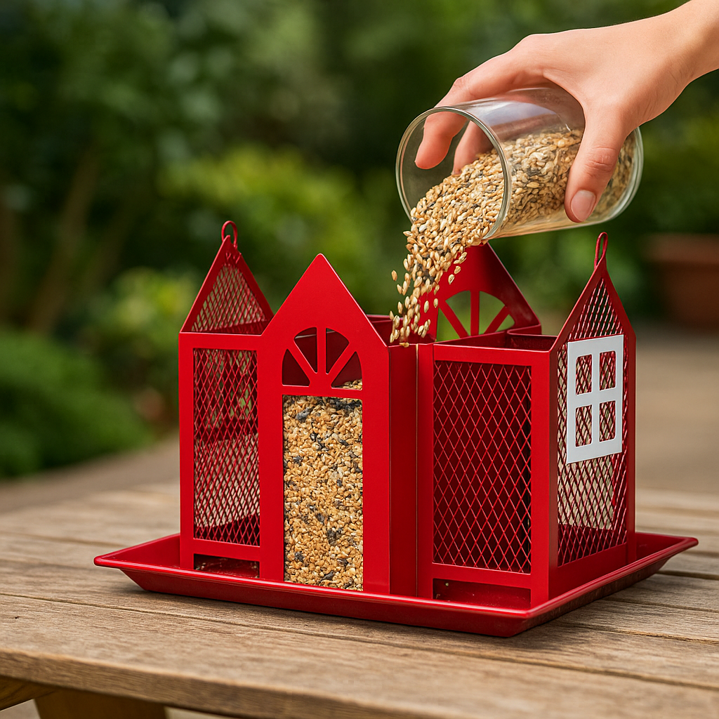 Weatherproof Hanging Bird Feeder House – Metal Birdhouse Feeding Station