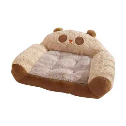 Curved Plush Dog Bed | Cozy Teddy Nest Bed for Indoor Use