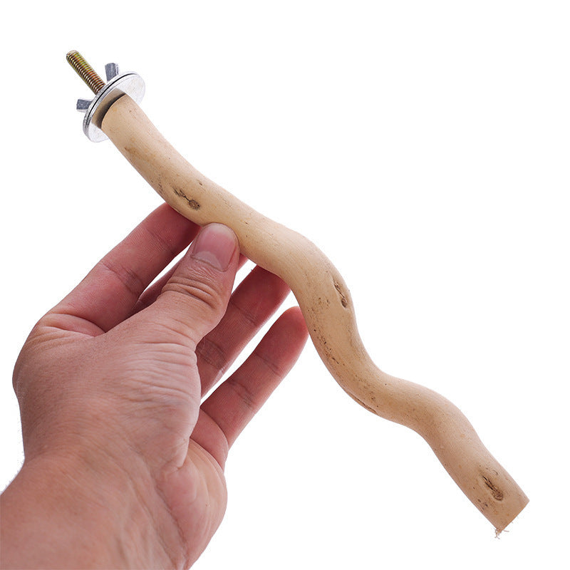 Pet Parrot Solid Wood Bird Stand Toy