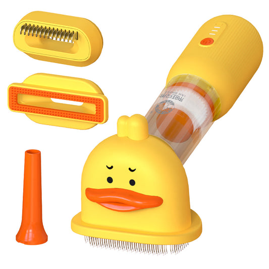 4-in-1 Pet Grooming & Cleaning Kit | Cute Duck Design - Deshedding & Vacuum Tool