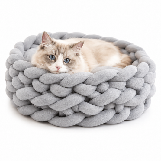 Super Soft Woven Cat Nest – Cozy Handwoven Cat Bed & Pet Basket