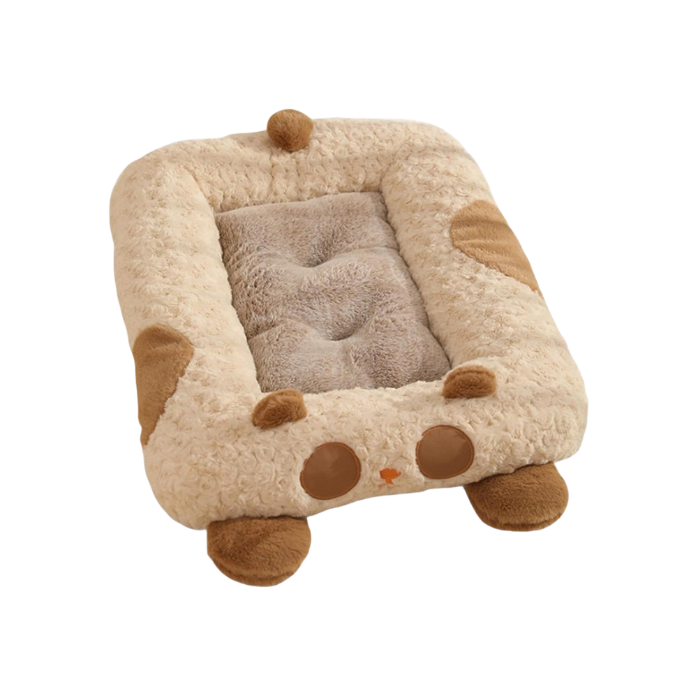 Curved Plush Dog Bed | Cozy Teddy Nest Bed for Indoor Use