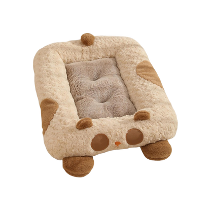 Curved Plush Dog Bed | Cozy Teddy Nest Bed for Indoor Use