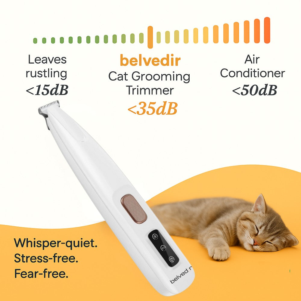 Low-Noise Cat Grooming Trimmer Kit - Cordless Pet Clipper