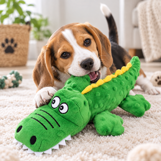 Squeaky Crocodile Puppy Toy – Chew, Tug & Interactive Play Toy