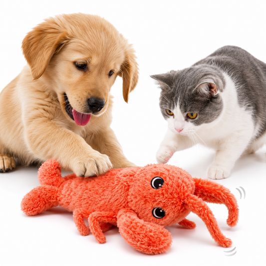 Interactive Jumping Lobster Plush Toy for Dogs & Cats – Motion Activated
