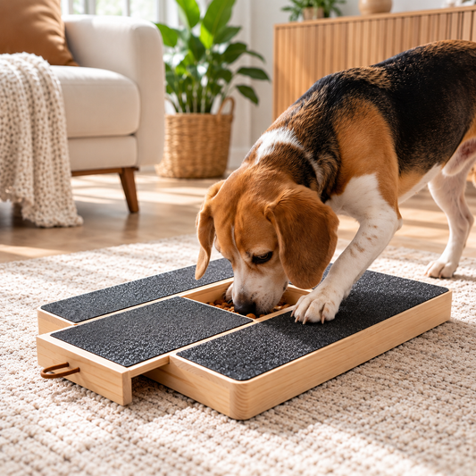 Wooden Dog Scratch Board with Treat Box – Interactive Paw Enrichment Toy