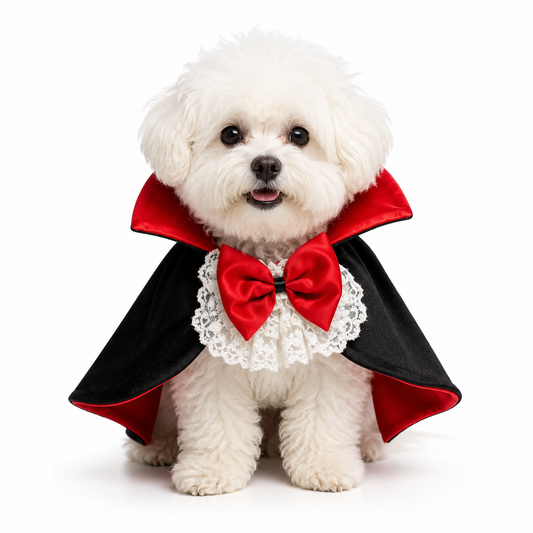 Vampire Dog Costume Cape | Halloween Prince Outfit for Small & Medium Dogs