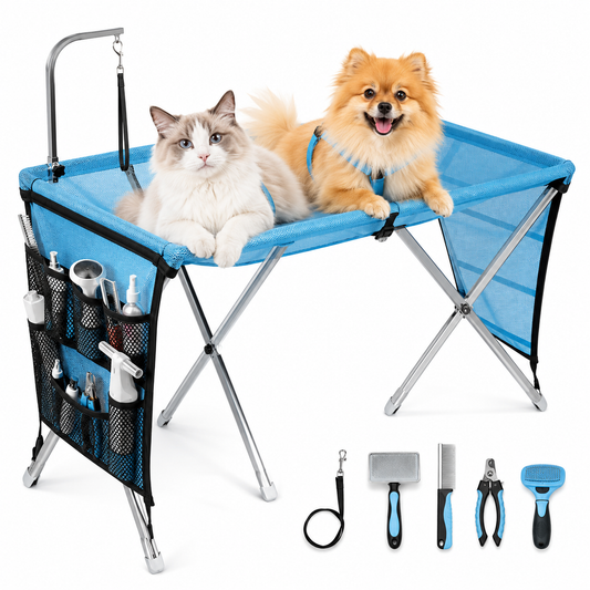 Foldable Pet Grooming Table with Hammock for Dogs & Cats Home Care