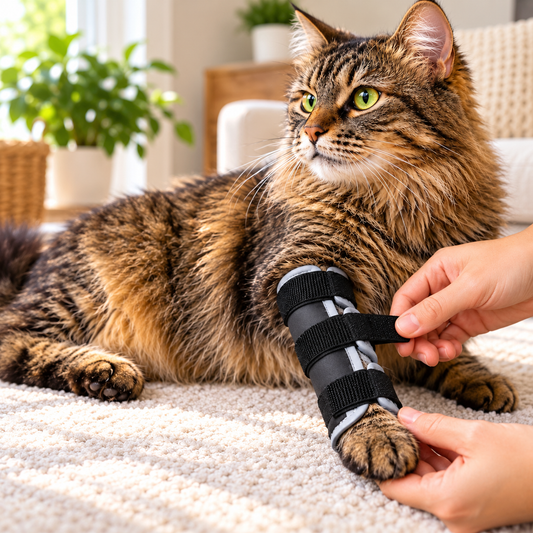 Cat Leg Support Brace – Adjustable Front & Hind Leg Splint for Recovery