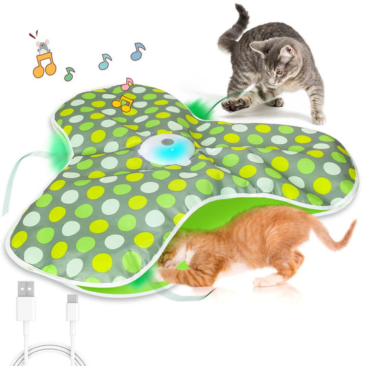 Interactive Cat Toy with Moving Feather – Motion Activated Hide & Seek Cat Toy