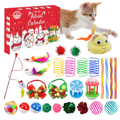 24-Day Cat Advent Calendar | Interactive Holiday Toy Gift Box for Cats