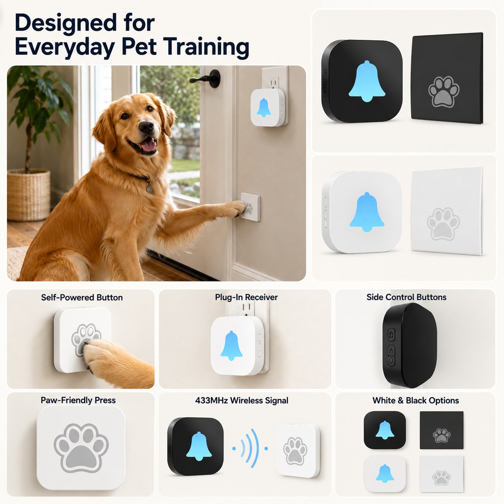 Wireless Dog Doorbell for Potty Training – Paw Activated Outdoor Chime