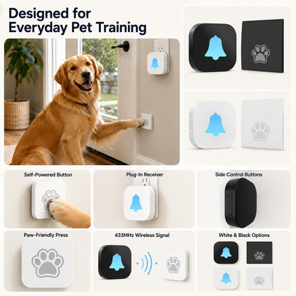 Wireless Dog Doorbell for Potty Training – Paw Activated Outdoor Chime