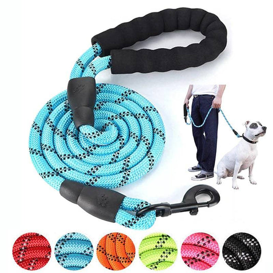 Strong Nylon Reflective Dog Leash – Heavy-Duty, Tangle-Free Pet Leash