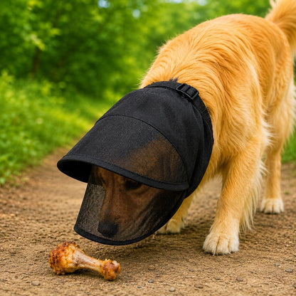 Breathable Anti-Scavenging Dog Muzzle – Mesh Hood for Walks