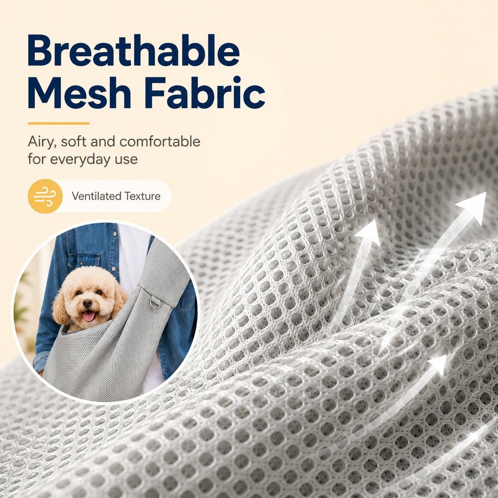 Crossbody Pet Sling Carrier for Small Dogs & Cats – Hands-Free Travel Bag