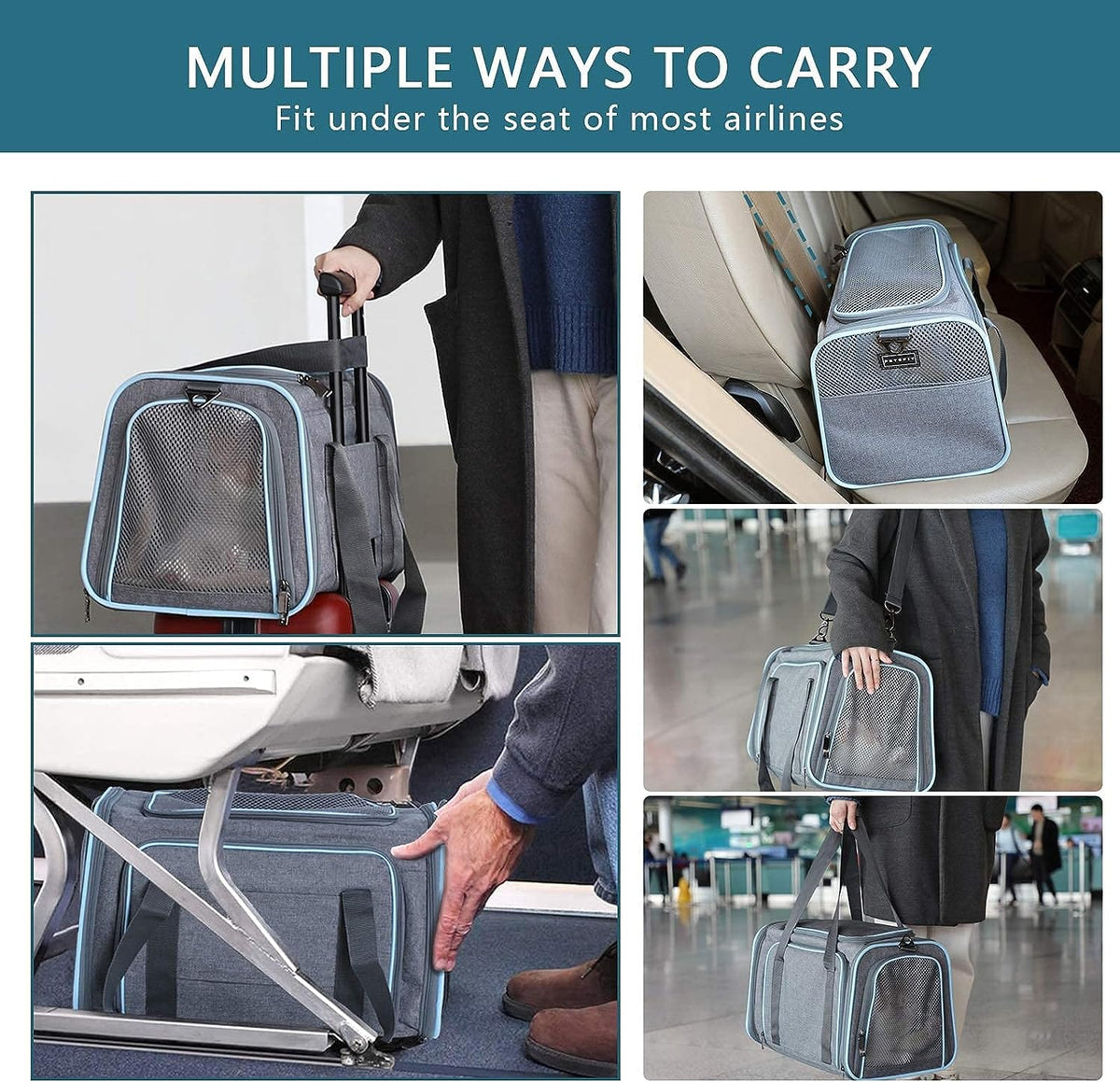 Airline Approved Dog & Cat Carrier – Soft Sided Pet Travel Carrier for Small Pets