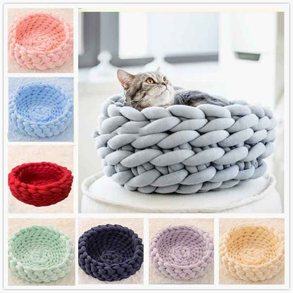 Super Soft Woven Cat Nest – Cozy Handwoven Cat Bed & Pet Basket