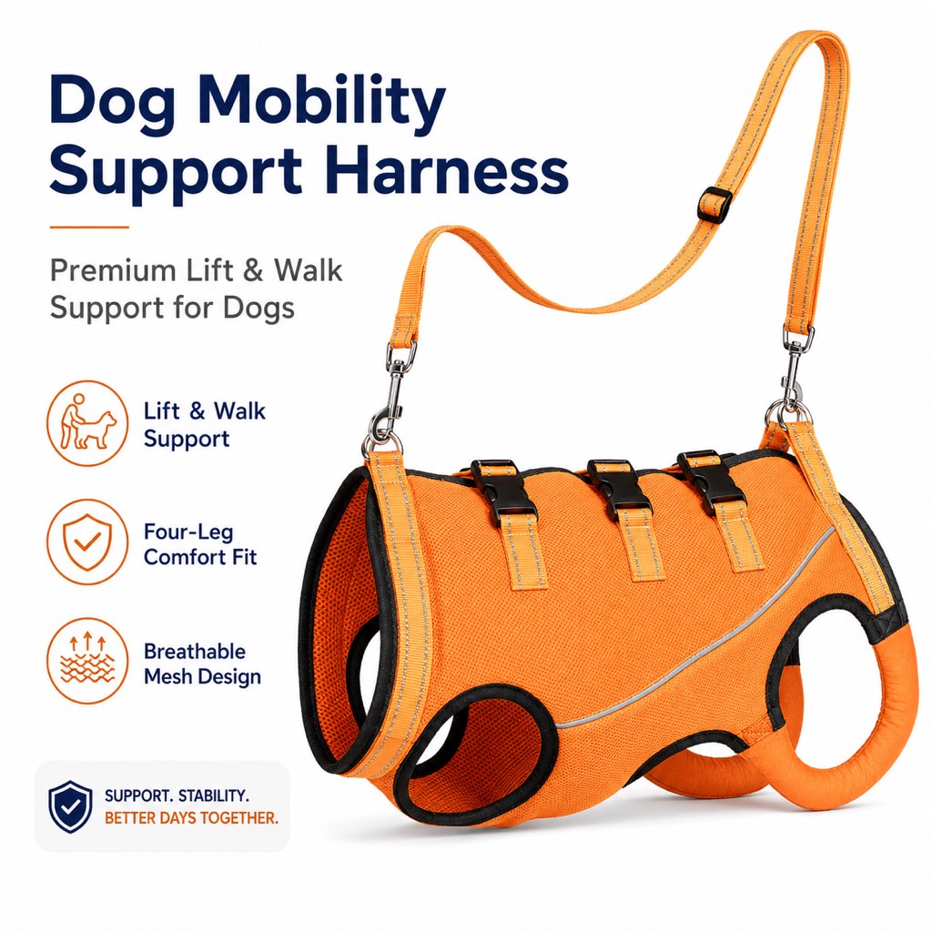 Full-Body Dog Lift Harness – Mobility Support for Stairs & Car Rides