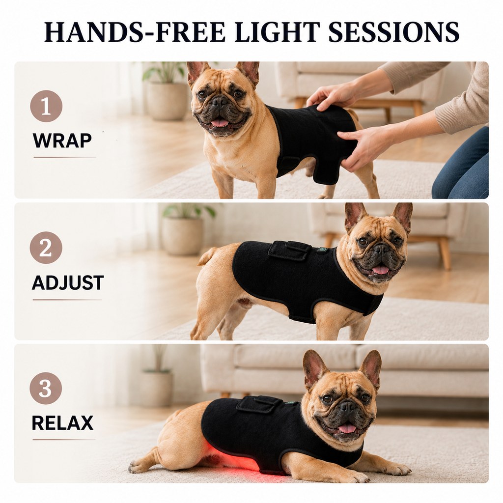 Red Light Therapy Wrap for Dogs & Cats – 660nm 850nm Pet Wellness Vest