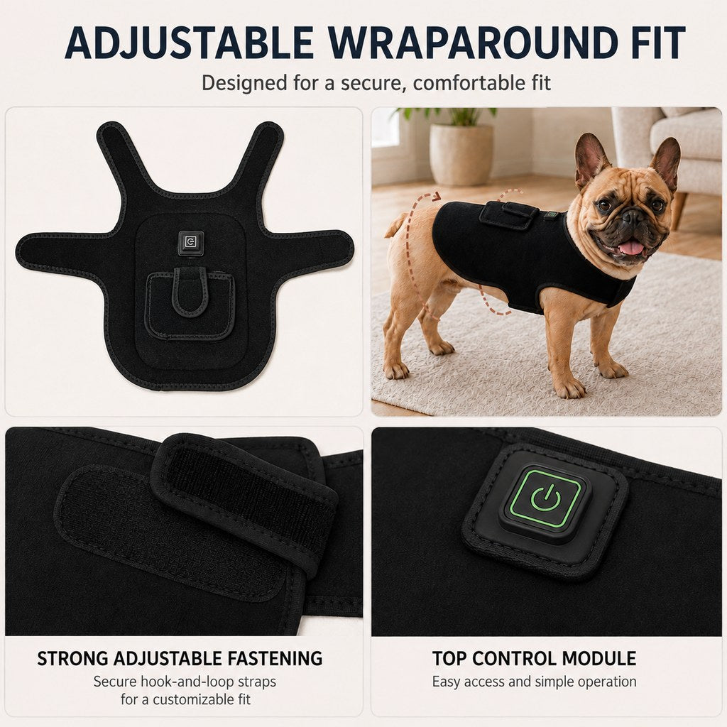 Red Light Therapy Wrap for Dogs & Cats – 660nm 850nm Pet Wellness Vest