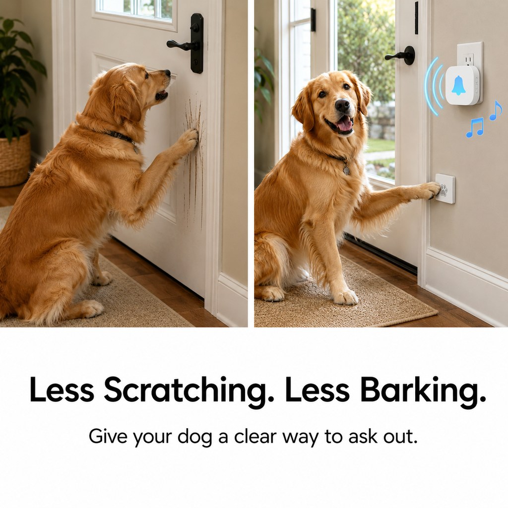 Wireless Dog Doorbell for Potty Training – Paw Activated Outdoor Chime