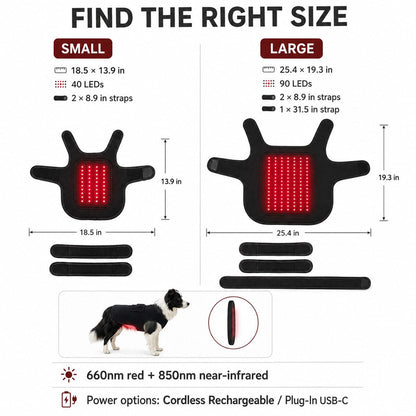 Red Light Therapy Wrap for Dogs & Cats – 660nm 850nm Pet Wellness Vest