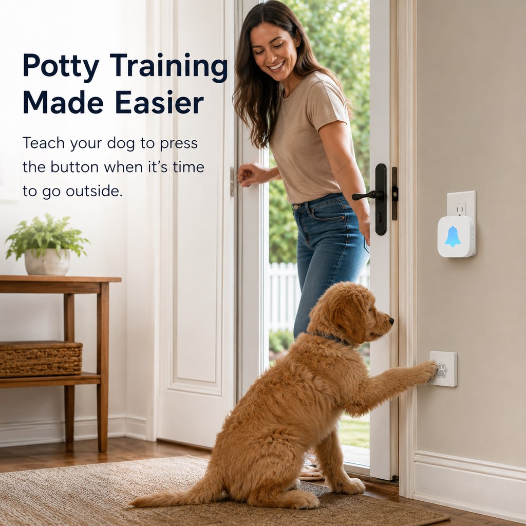 Wireless Dog Doorbell for Potty Training – Paw Activated Outdoor Chime
