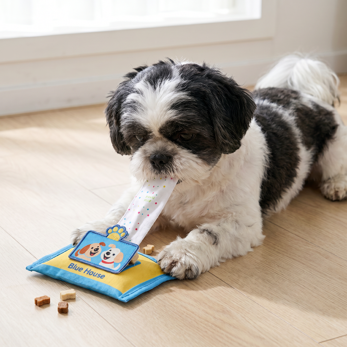 Wet Wipe Snuffle Dog Toy | Squeaky Nosework Puzzle with Hidden Treat Pocket